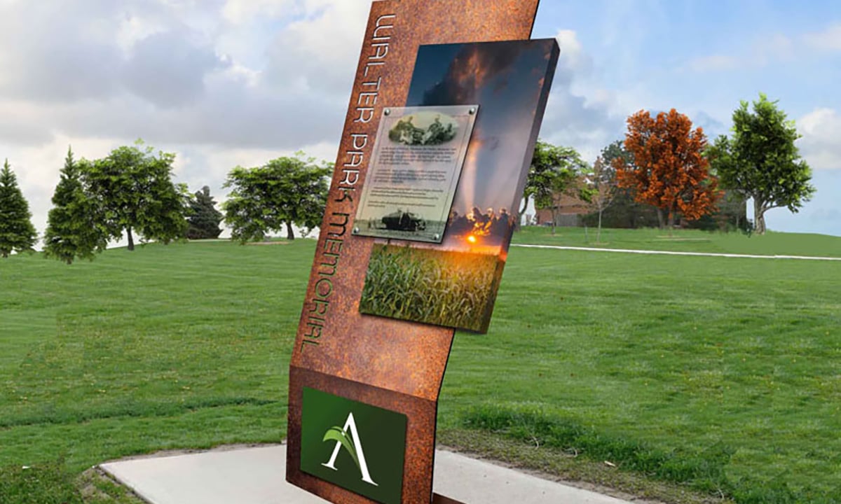 Custom architectural sign designed and installed by Sign Pro at the entrance of a park